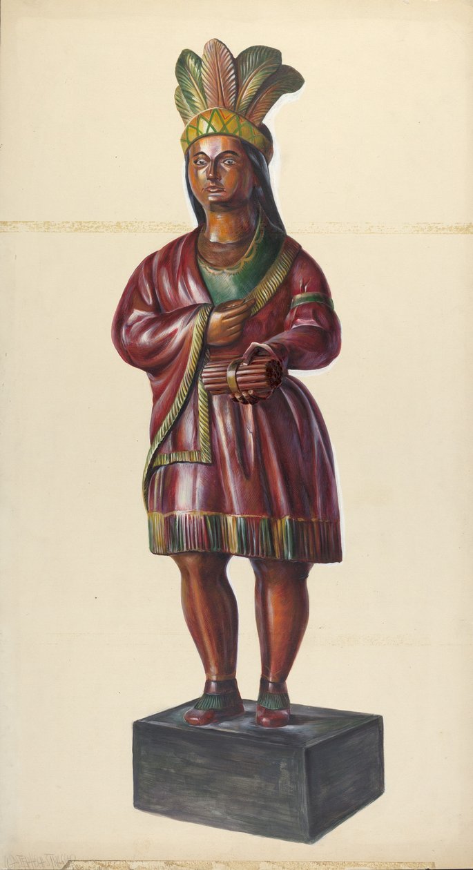 Sigarenwinkel Indiaan, ca. 1937 door Walter Hochstrasser