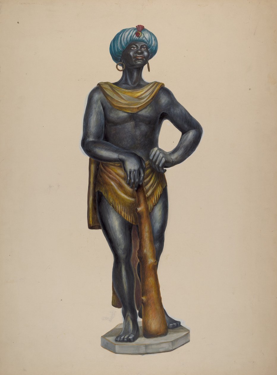 Nubische slavenfiguur, ca. 1937 door Walter Hochstrasser