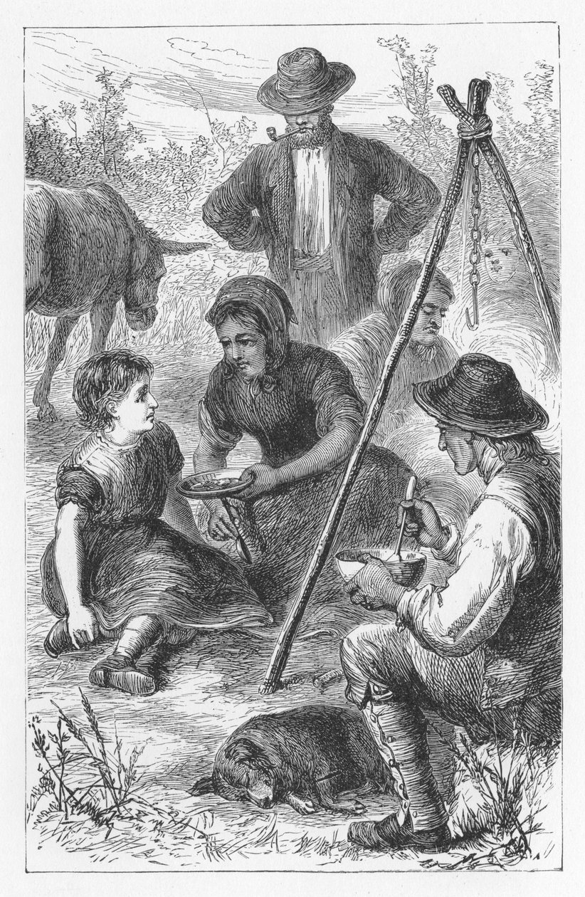 Scène uit The Mill on the Floss door George Eliot, ca. 1880 door Walter James Allen