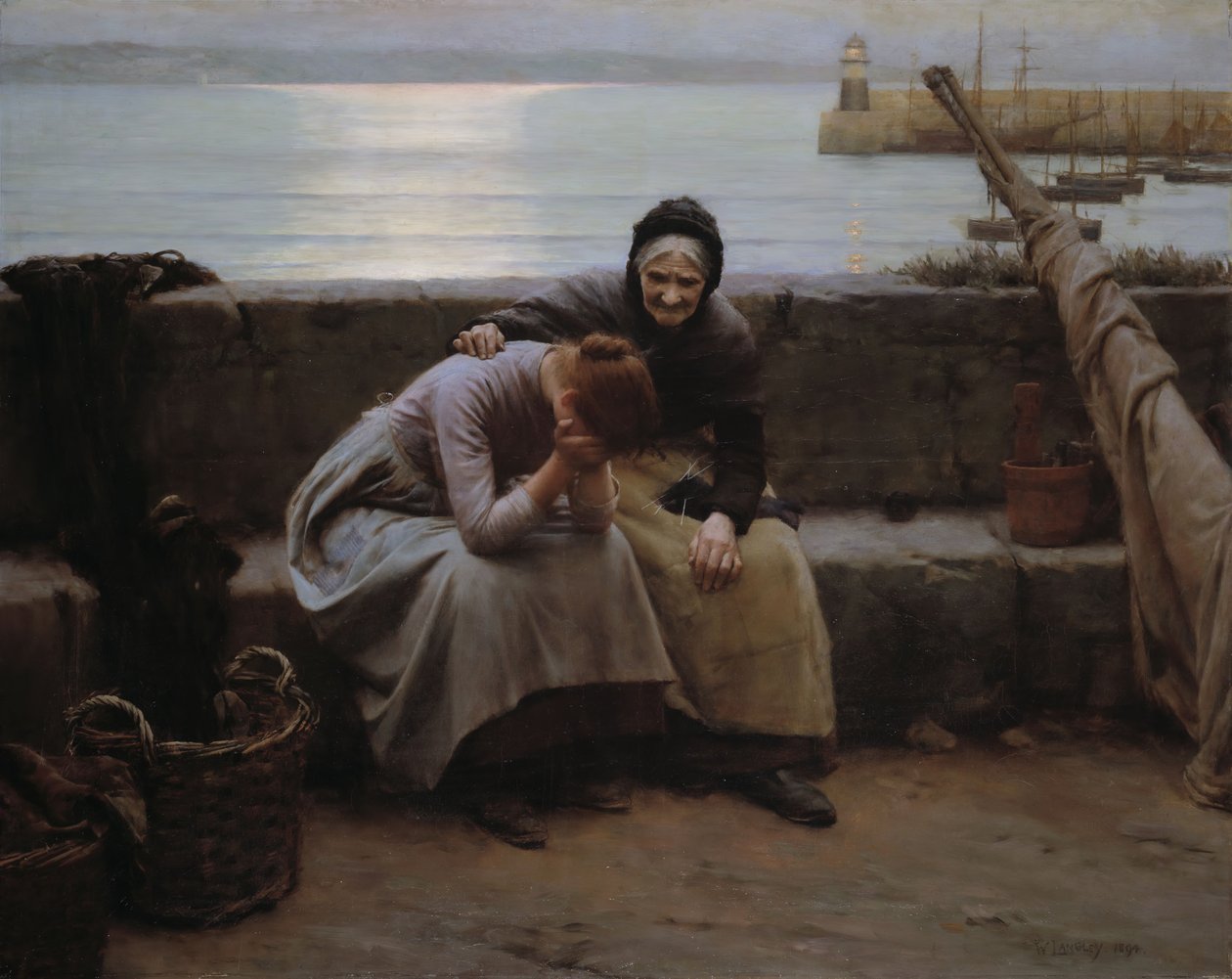 Nooit Ging de Ochtend naar de Avond zonder dat een Hart Brak, 1894 door Walter Langley