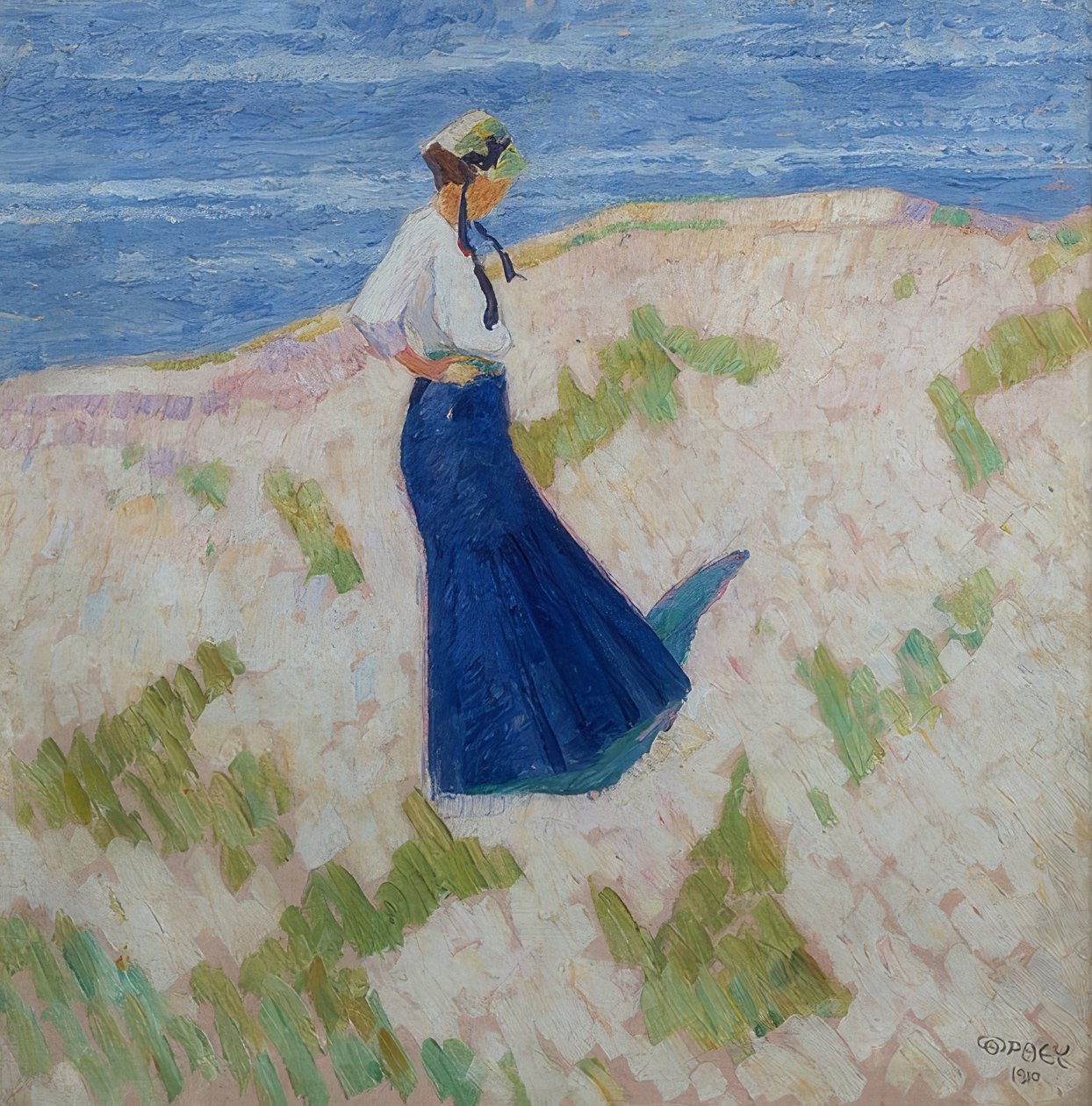 Bernhardine Bornemann op het strand in Heist door Walter Ophey