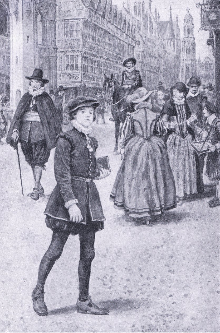 Herrick rijdt door Cheapside door Walter Paget