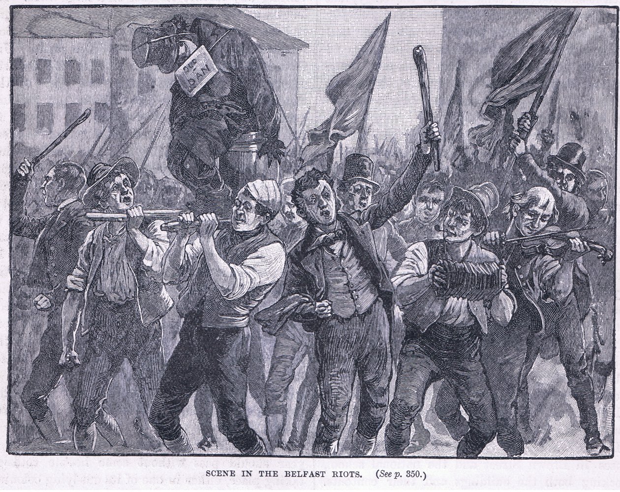Scène in de Belfast Rellen 1864 AD door Walter Paget
