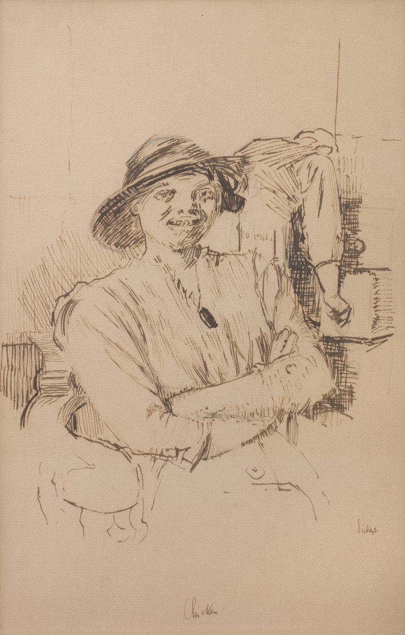Kip, ca. 1914 (Potlood, pen en sepia-inkt op papier) door Walter Richard Sickert