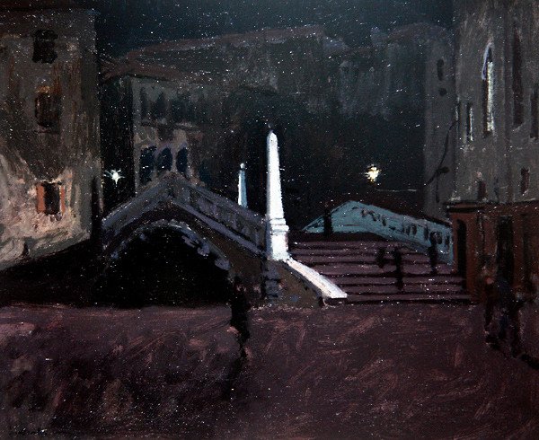 Ponte delle Guglie sul Cannaregio (Nacht Scène, Venetië) c.1896 door Walter Richard Sickert