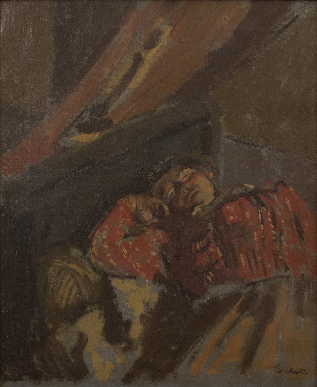 Blouse met rood patroon, ca. 1907 (Olieverf op doek) door Walter Richard Sickert