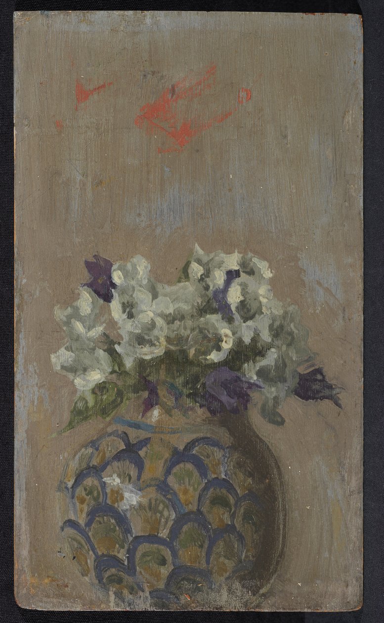 Zoete viooltjes - Witte en blauwe viooltjes in een patroonkom, ca.1884 door Walter Richard Sickert