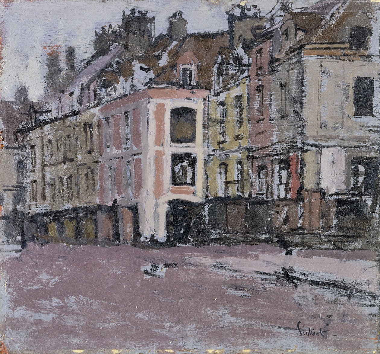 De oude arcades, Dieppe; Les Vieux Arcades, Dieppe, circa 1898-1900 door Walter Richard Sickert
