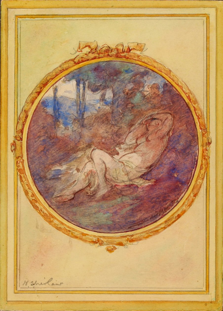 Figuur Studie voor decoratief paneel door Walter Shirlaw