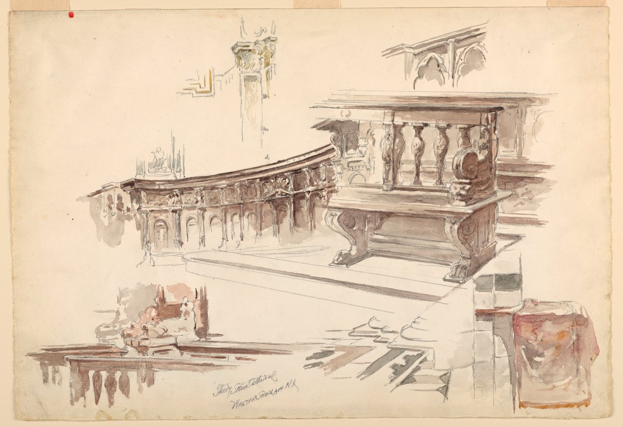 Studies van de kathedraal van Siena door Walter Shirlaw