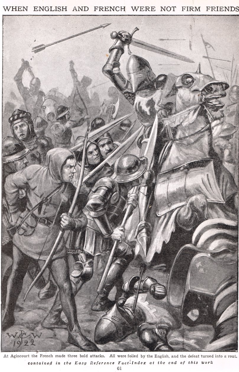 Toen de Fransen en Engelsen vochten bij Agincourt, illustratie 