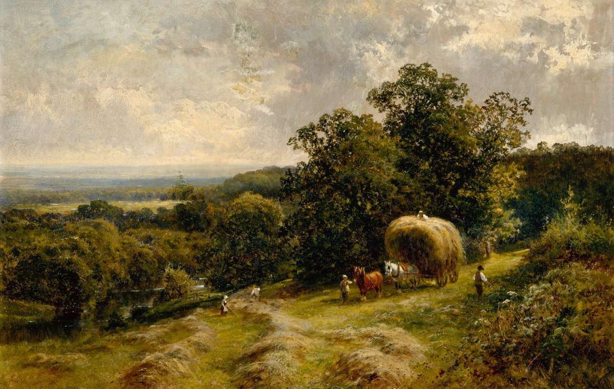 Hooi Vervoeren bij Brockham, Surrey door Walter Wallor Caffyn