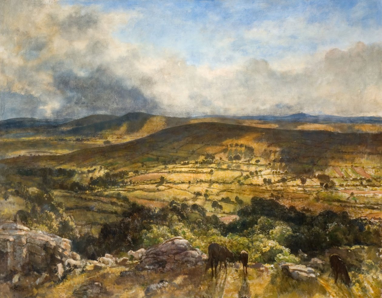 Widecombe In The Moor, Devon, 1922 door Walter Westley Russell