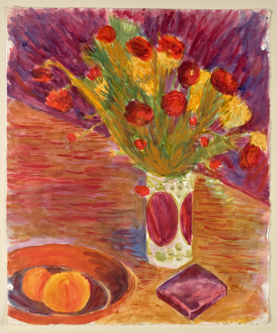 Bloemenvaas en fruitschaal door Walther Gamerith
