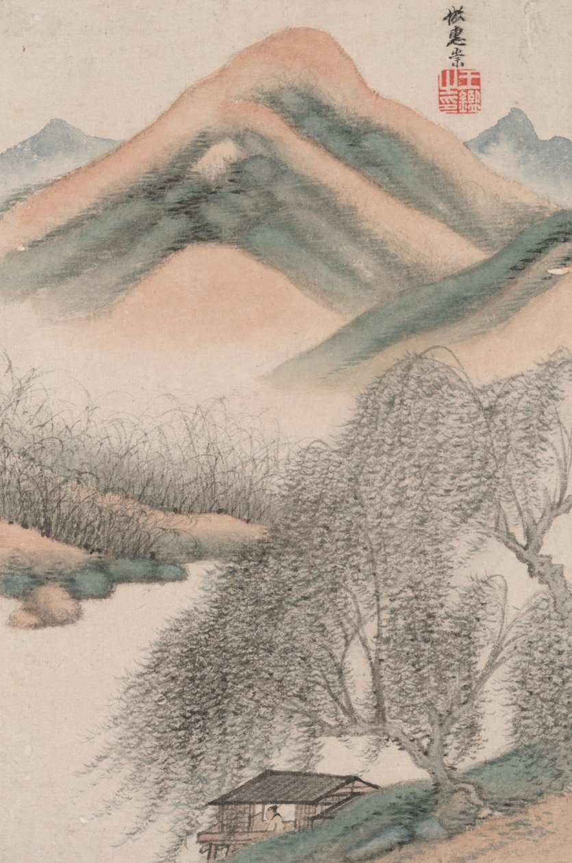 Landschappen in de stijlen van oude meesters; Landschap naar Hui Chong door Wang Jian