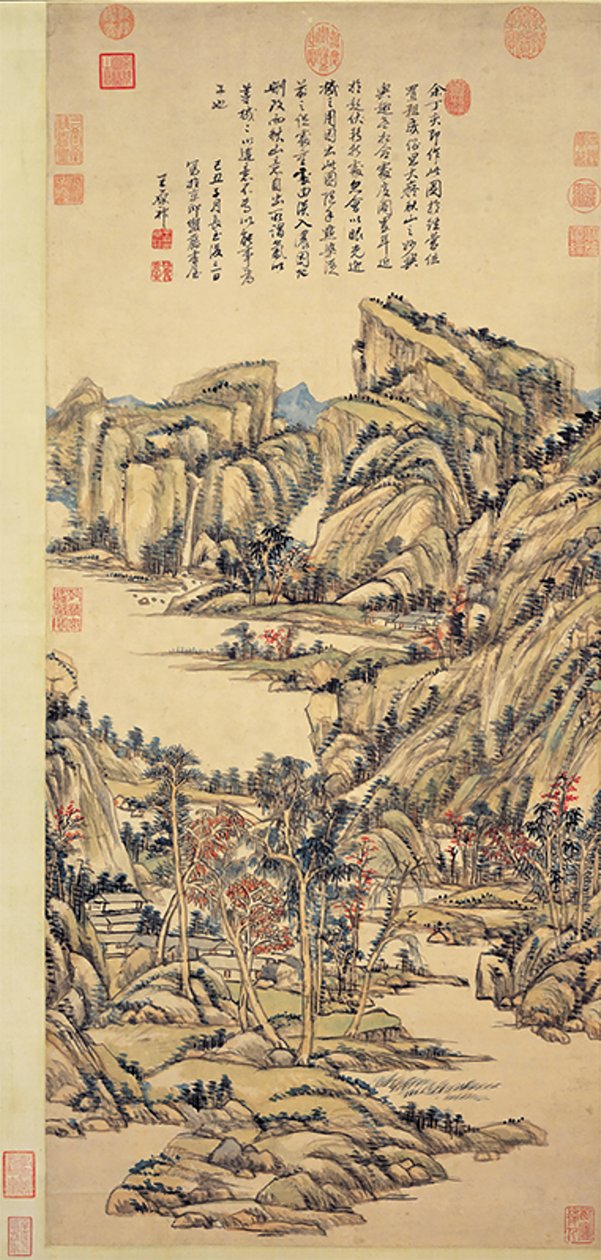 Herfstgebergte. Wang Yuanqi. Nationaal Paleismuseum door Wang Yuanqi