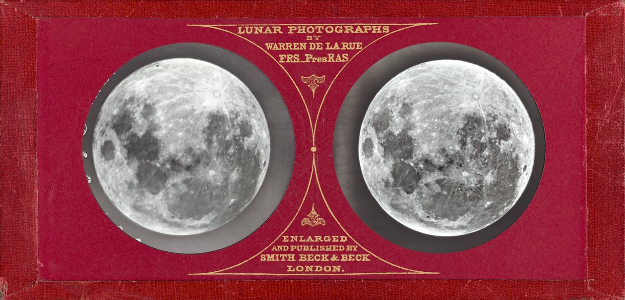 Volle maan,1858-1859, gedrukt 1862 (foto) door Warren De La Rue