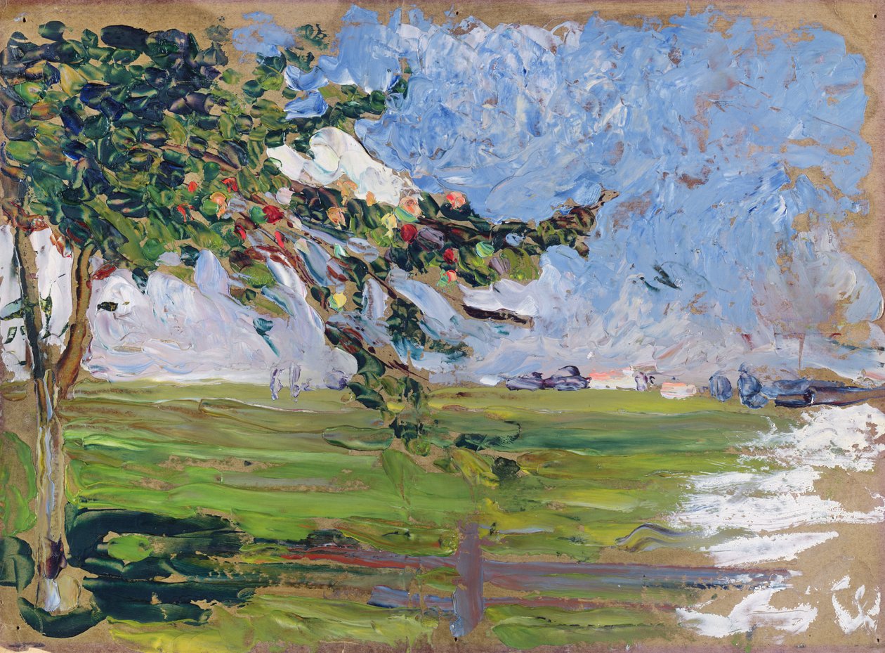 Landschap met een appelboom, 1906 door Wassily Kandinsky