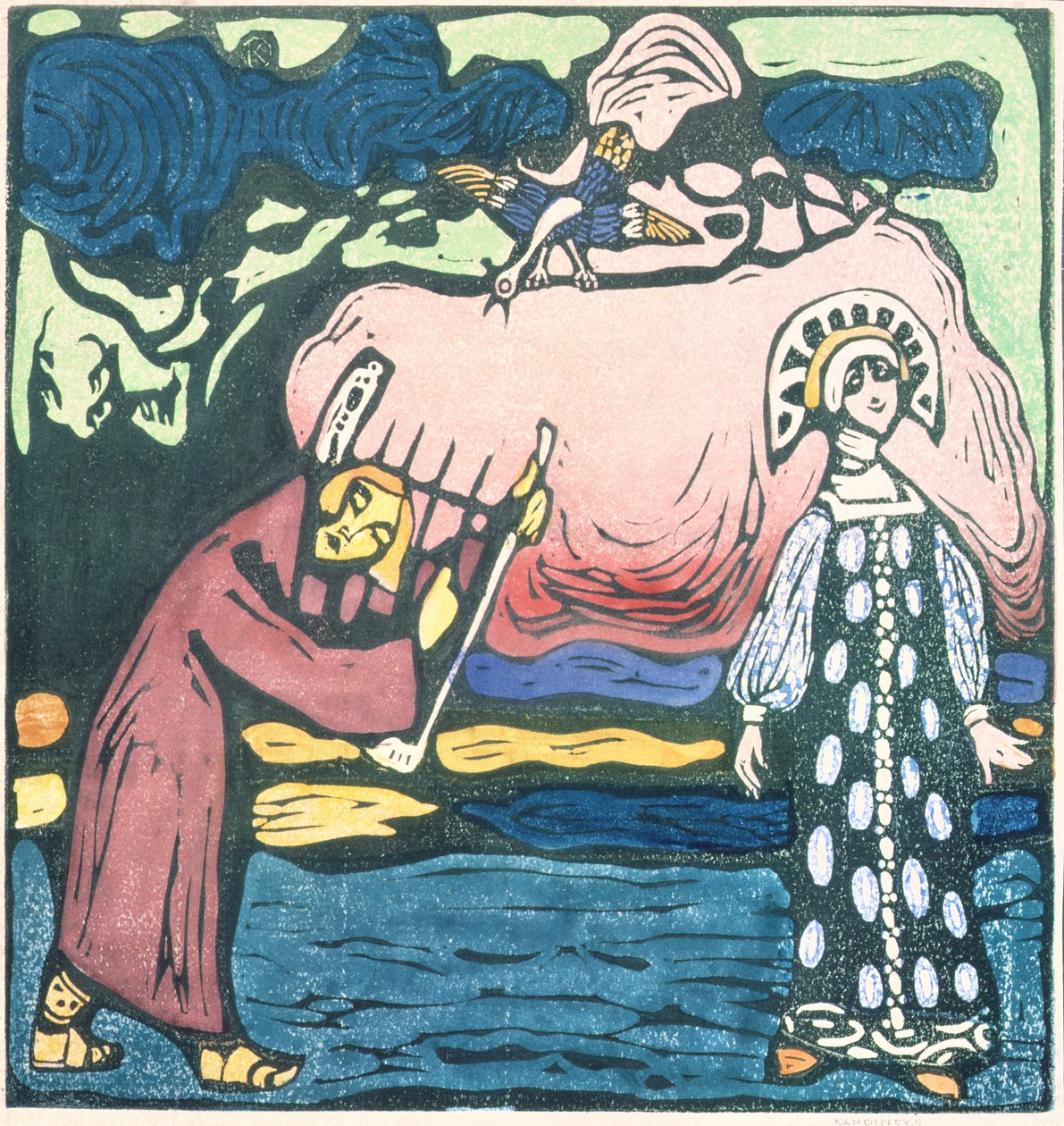 De Psalterspeler, 1907 door Wassily Kandinsky