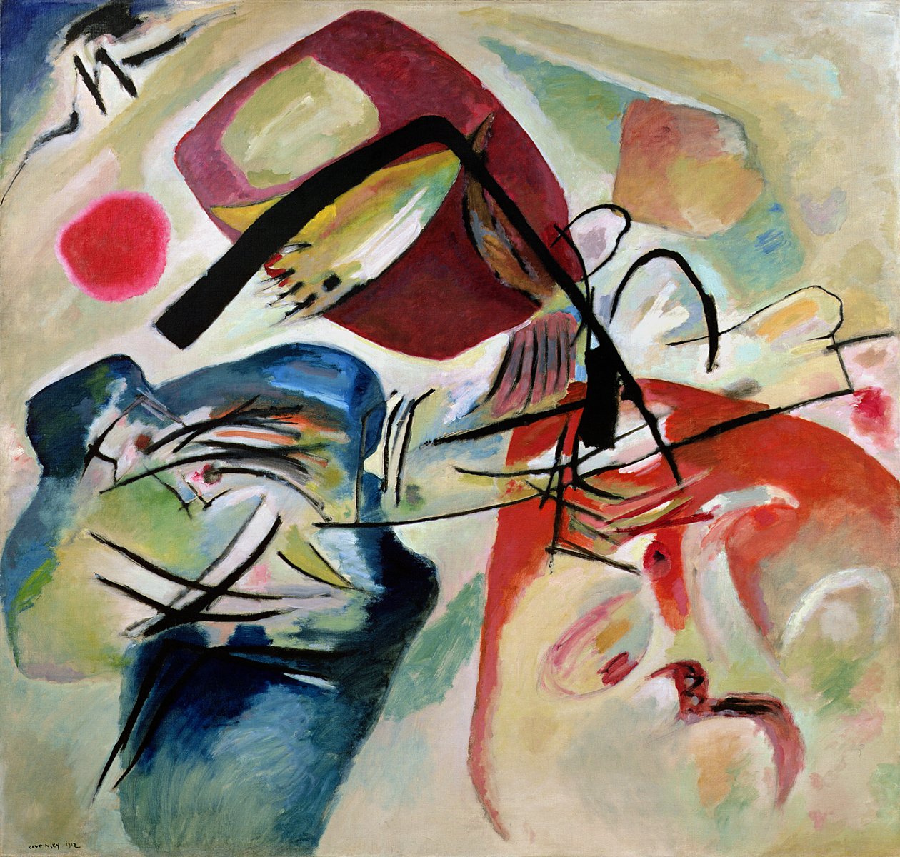 Met de Zwarte Boog, 1912 door Wassily Kandinsky