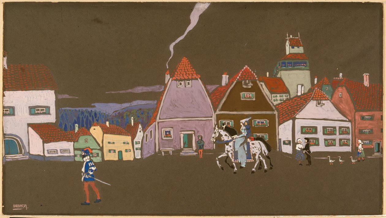 Oud stadje door Wassily Kandinsky