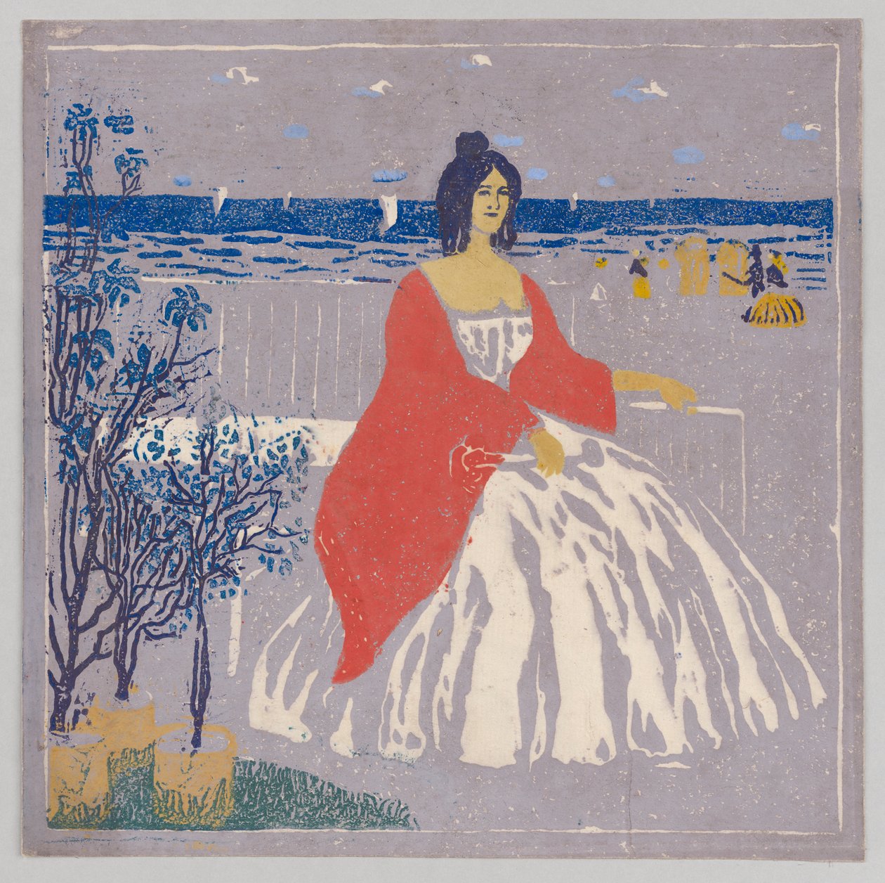 Op het strand door Wassily Kandinsky