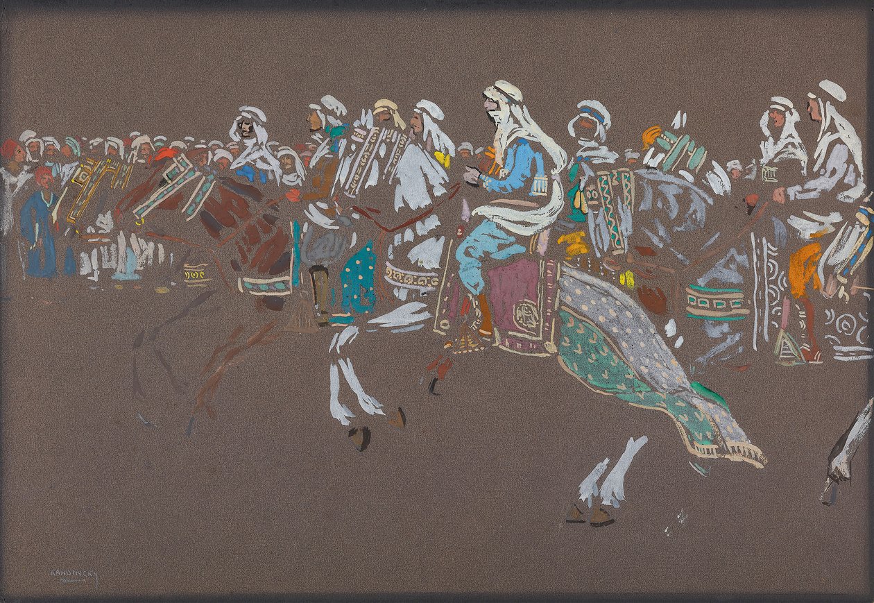 Arabische cavalerie, 1905 door Wassily Kandinsky