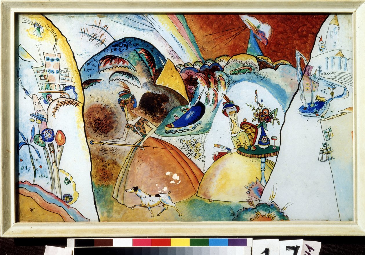 Dames in crinoline door Wassily Kandinsky