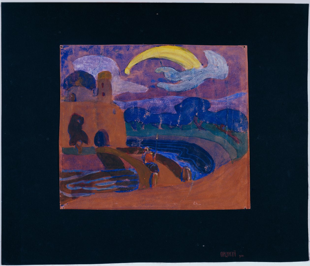 De komeet (de nachtelijke ruiter) door Wassily Kandinsky