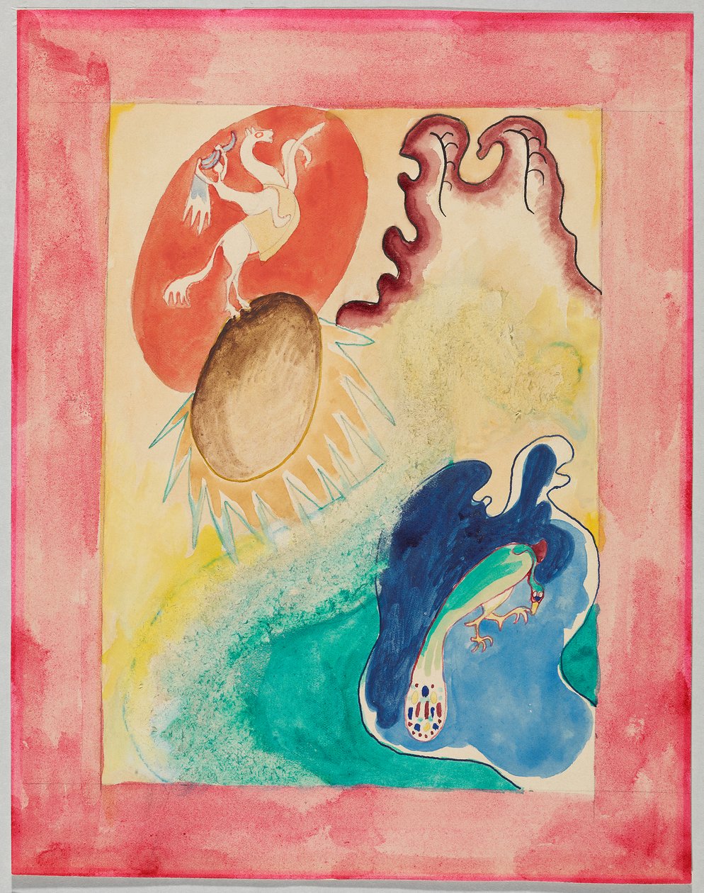 Ontwerp voor de omslag van de almanak “Der Blaue Reiter” door Wassily Kandinsky