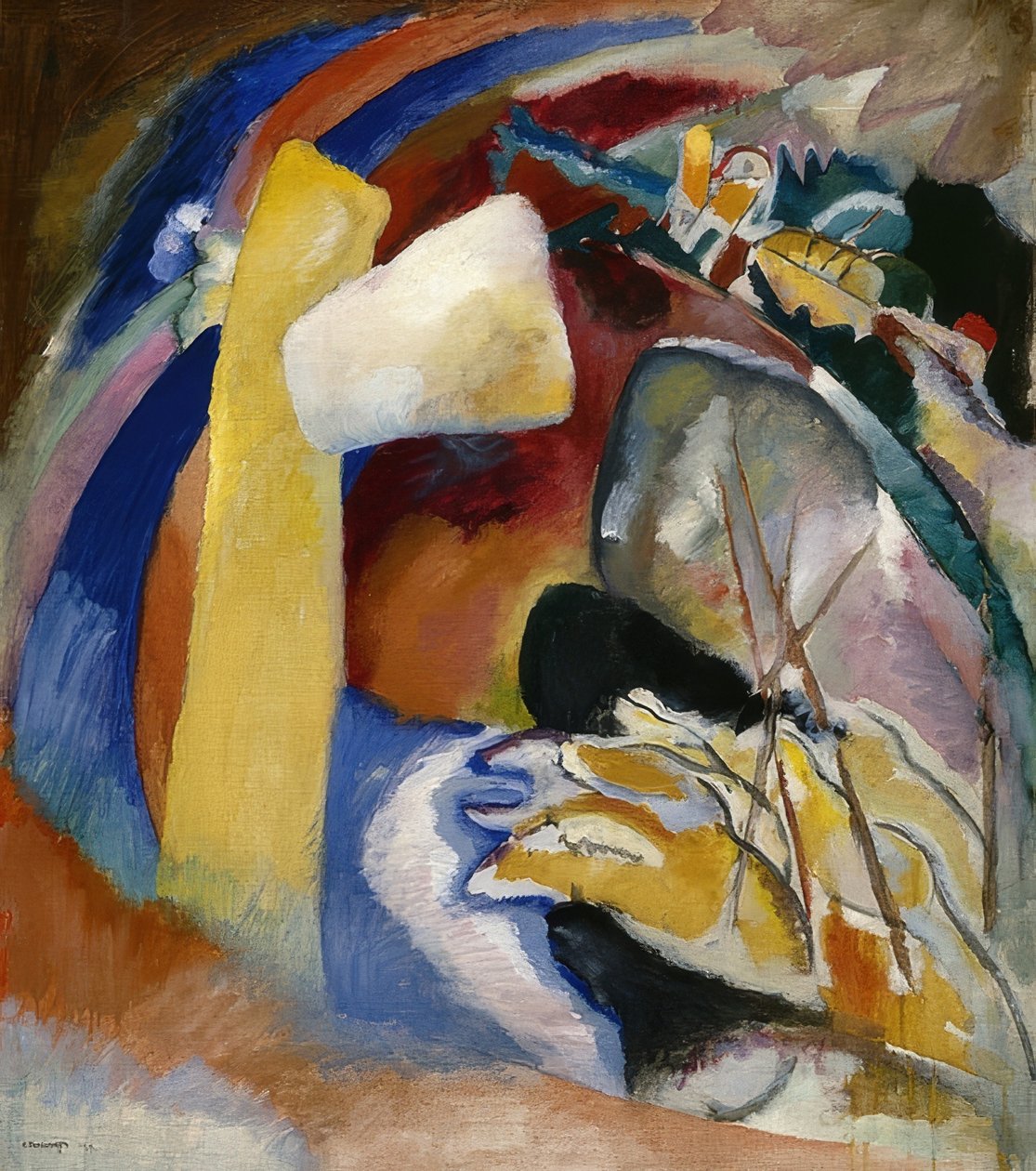 Ontwerp voor schilderij met witte vorm door Wassily Kandinsky