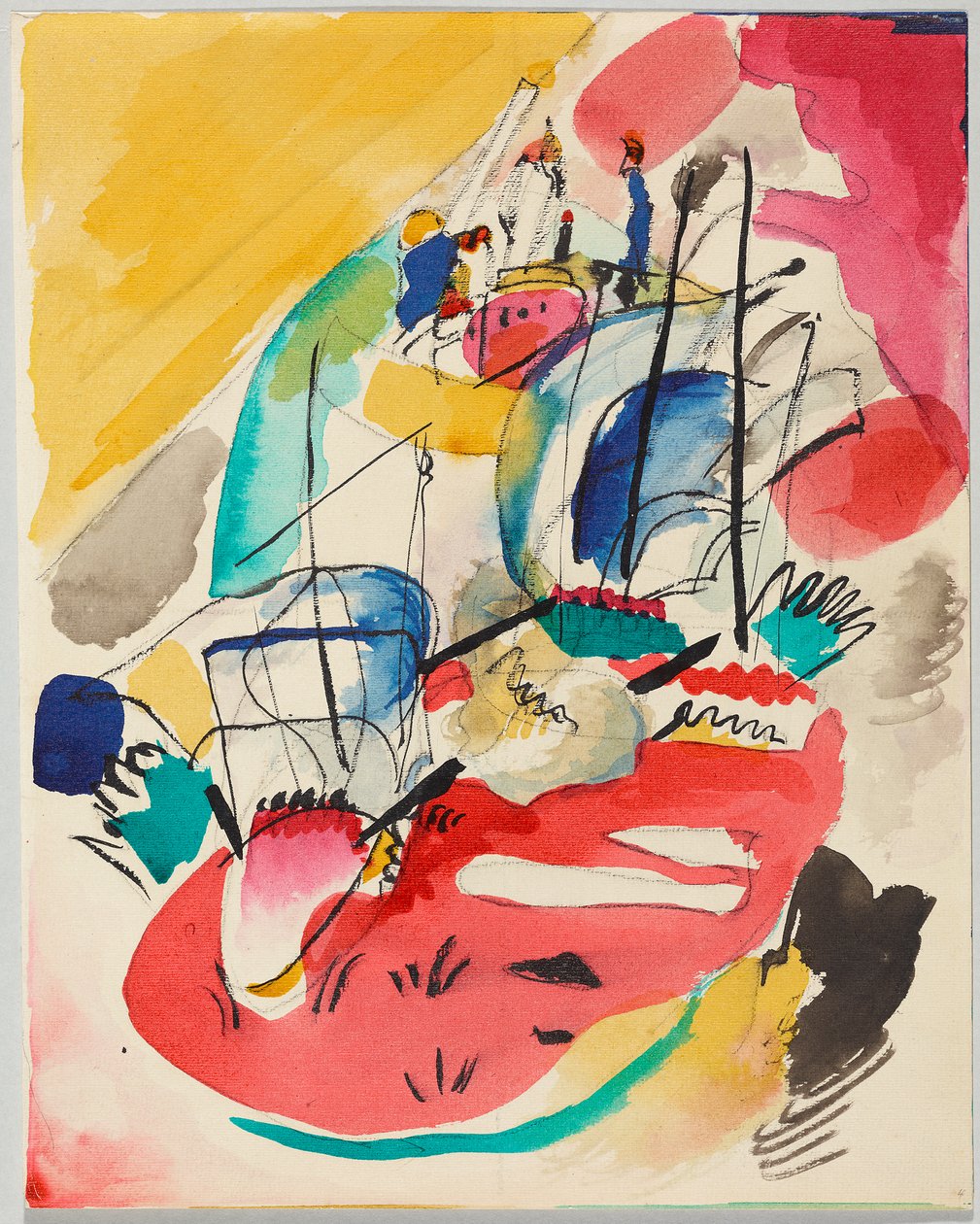 Ontwerp voor "Improvisatie 31 (Zeegeslacht)" door Wassily Kandinsky