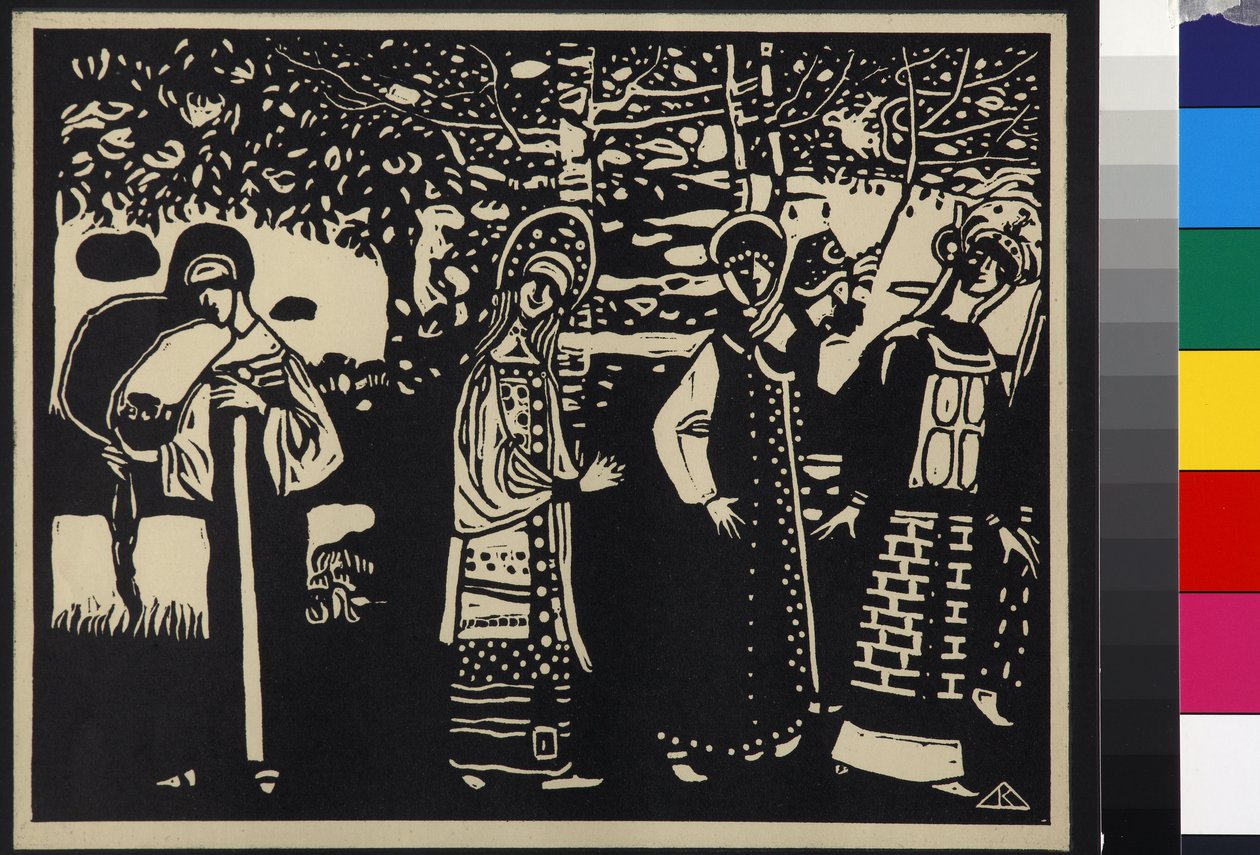 Frauen im Wald door Wassily Kandinsky
