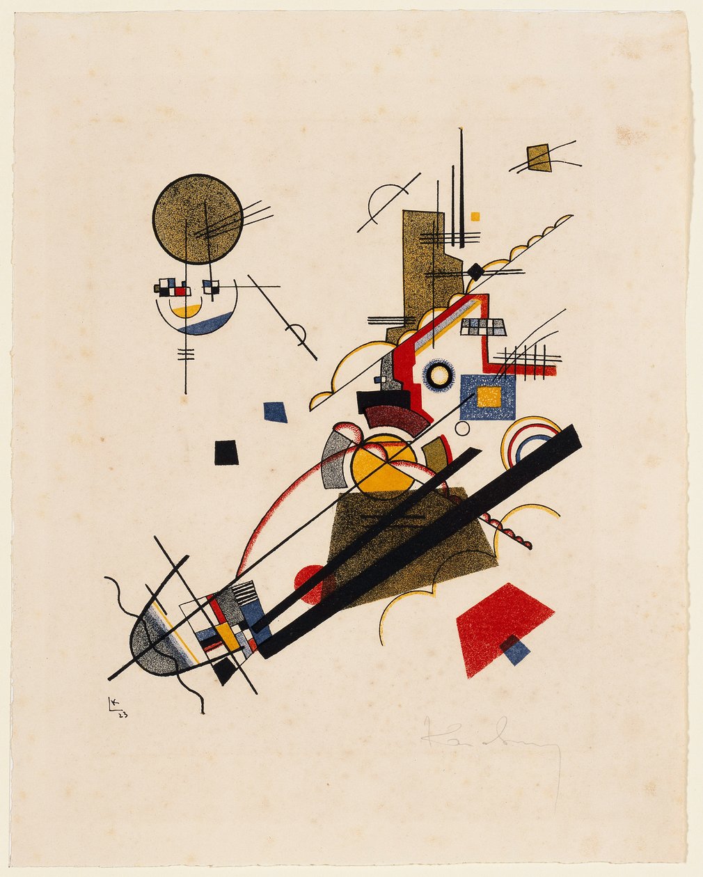 Vrolijke beklimming (uit: Meestermap van het Staatliche Bauhaus, blad 2) door Wassily Kandinsky