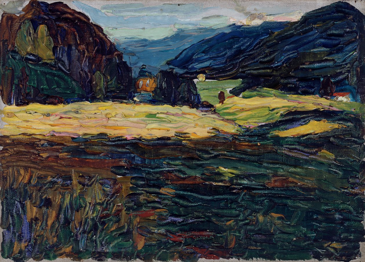 Kochel - Landschap met een klein kasteel door Wassily Kandinsky