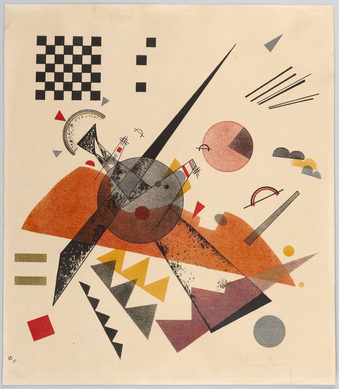 Komposition mit Schachbrett Orange, 1923 door Wassily Kandinsky