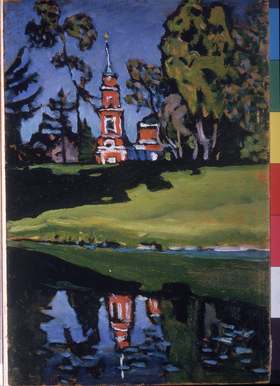 De rode kerk door Wassily Kandinsky