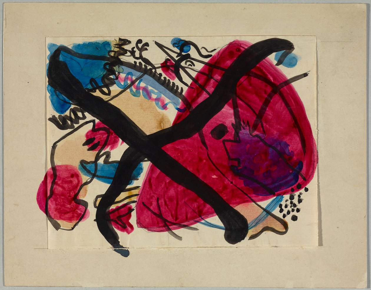 Mit schwarzen Diagonalen door Wassily Kandinsky