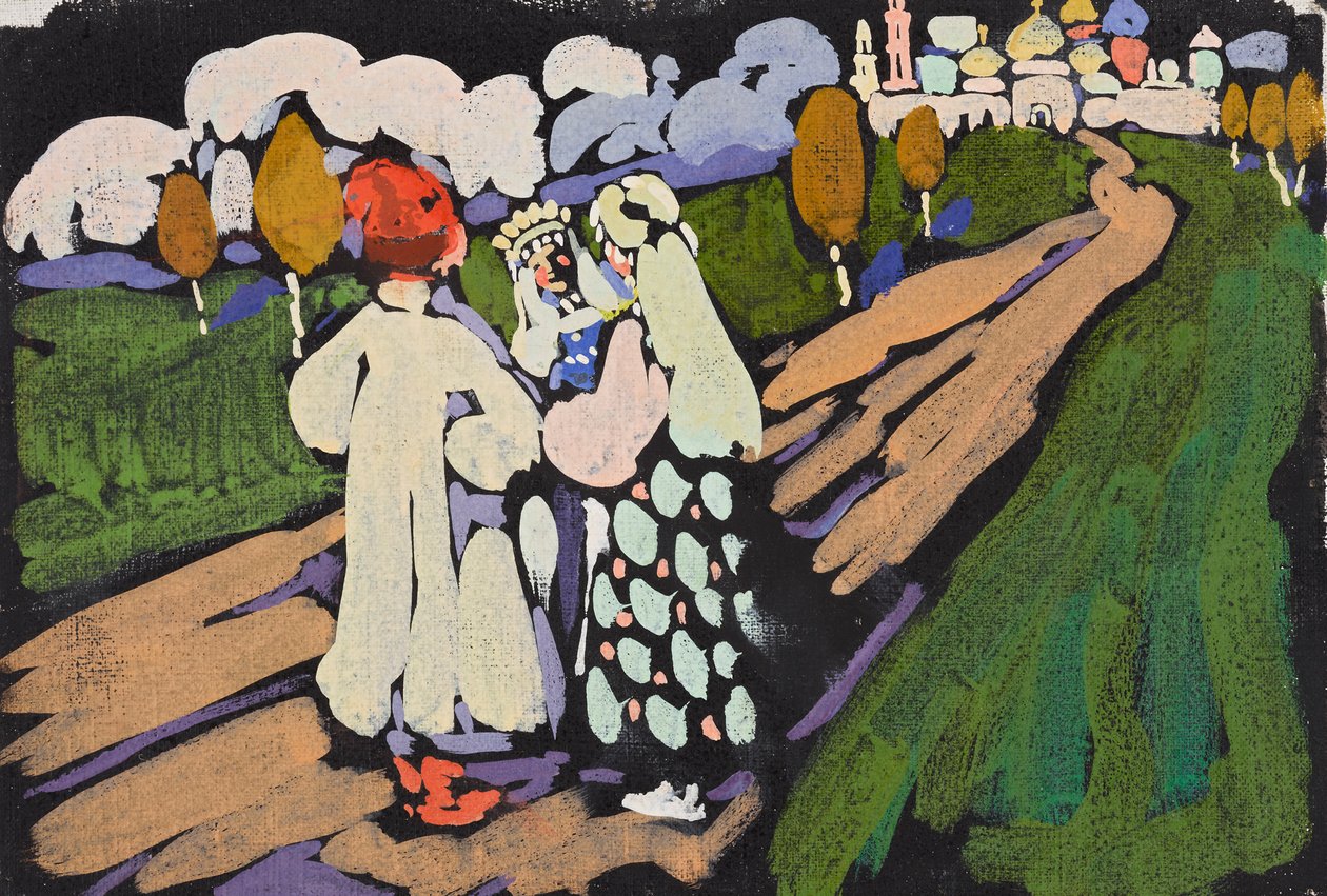 Russische scene door Wassily Kandinsky