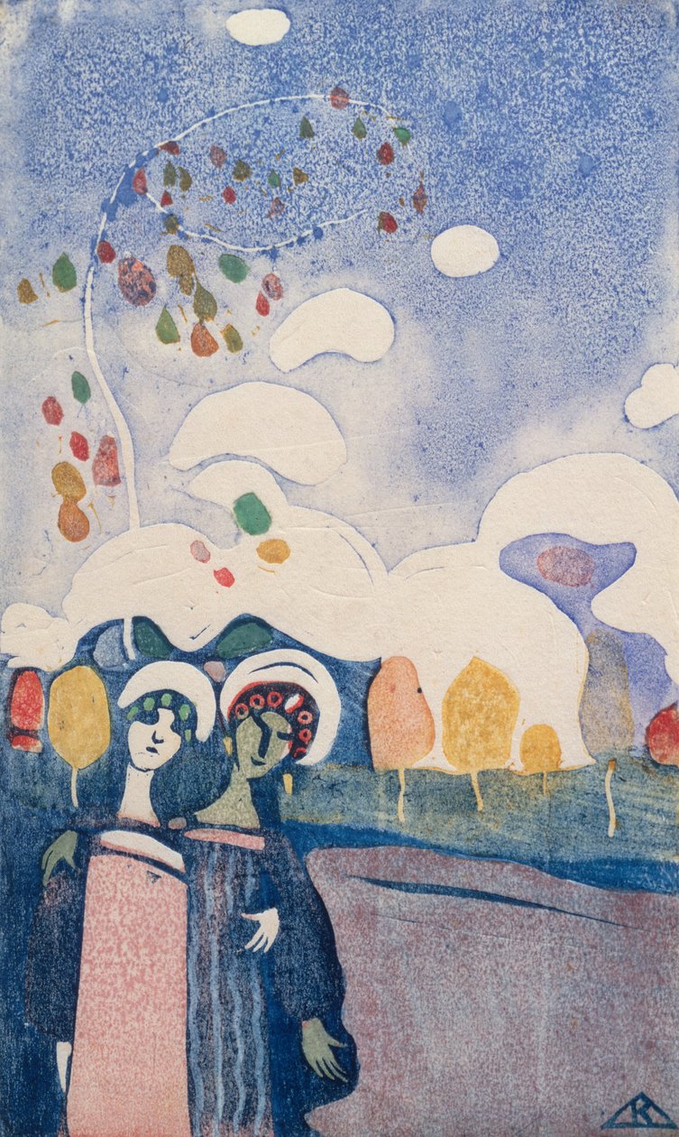 Twee meisjes door Wassily Kandinsky