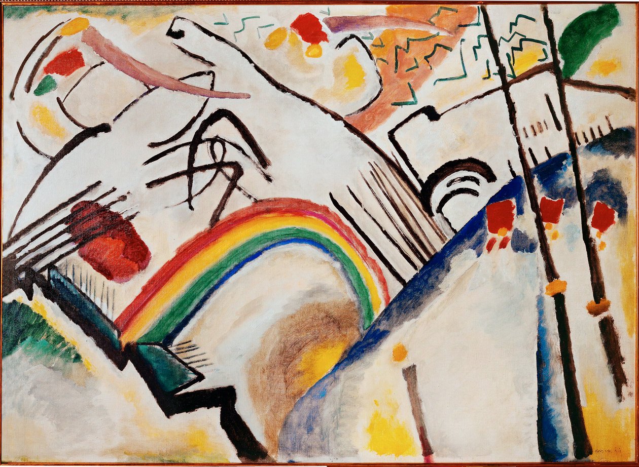 Zonder titel (olieverf op doek) door Wassily Kandinsky