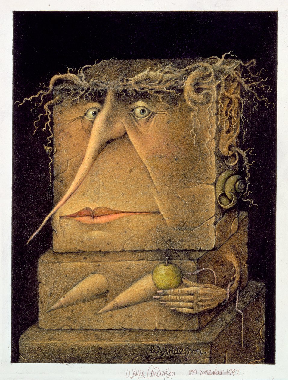 Eva (potlood en kleurpotlood op papier) (paar 155035) door Wayne Anderson