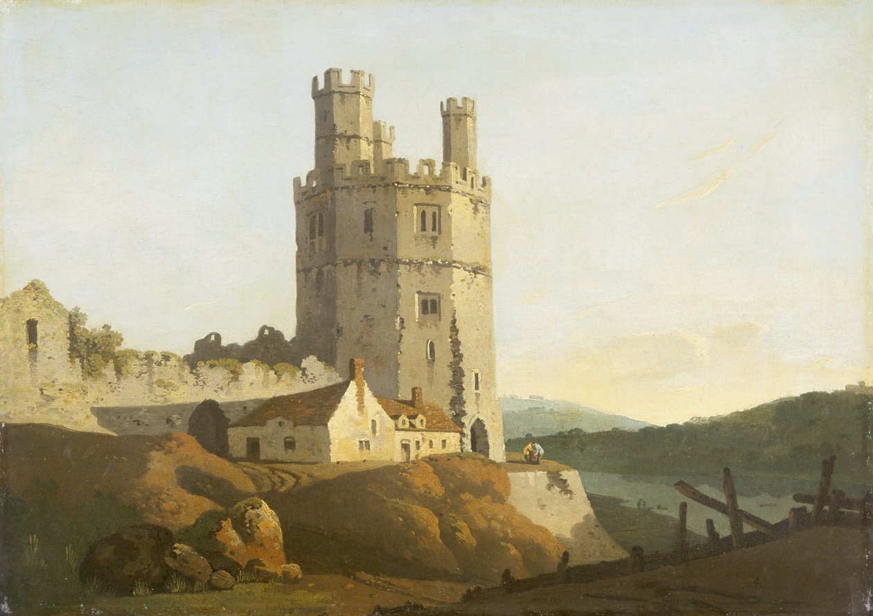 Caernarvon Kasteel, de Adelaarstoren door Welsh school