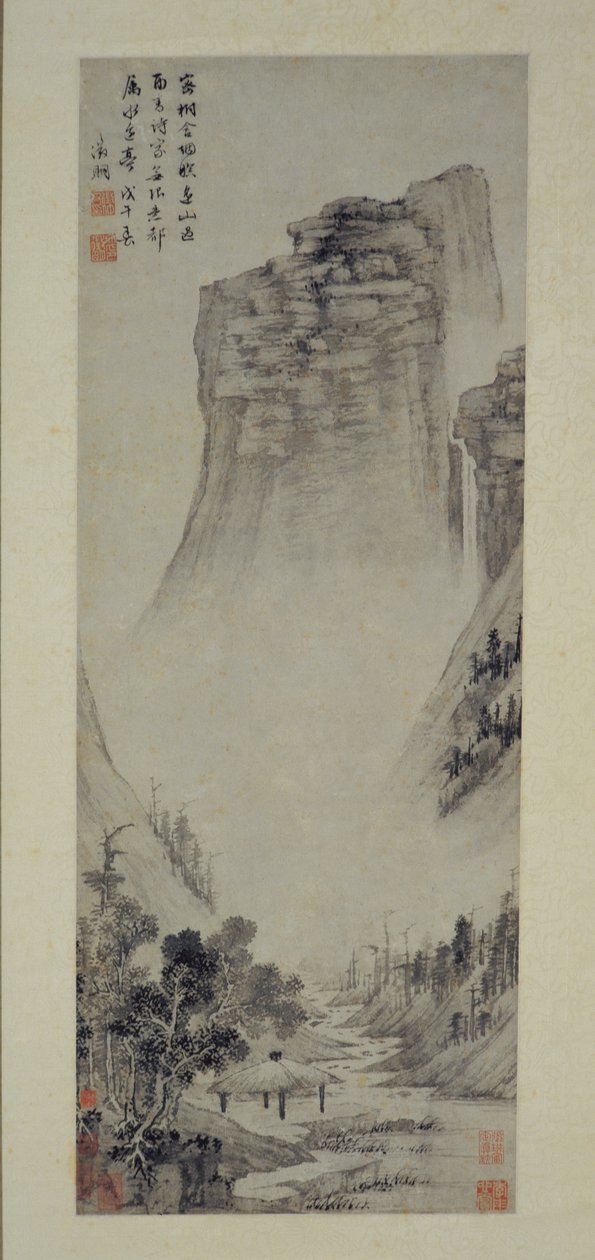 Poëtische gedachten in een paviljoen aan de rivier door Wen Zhengming