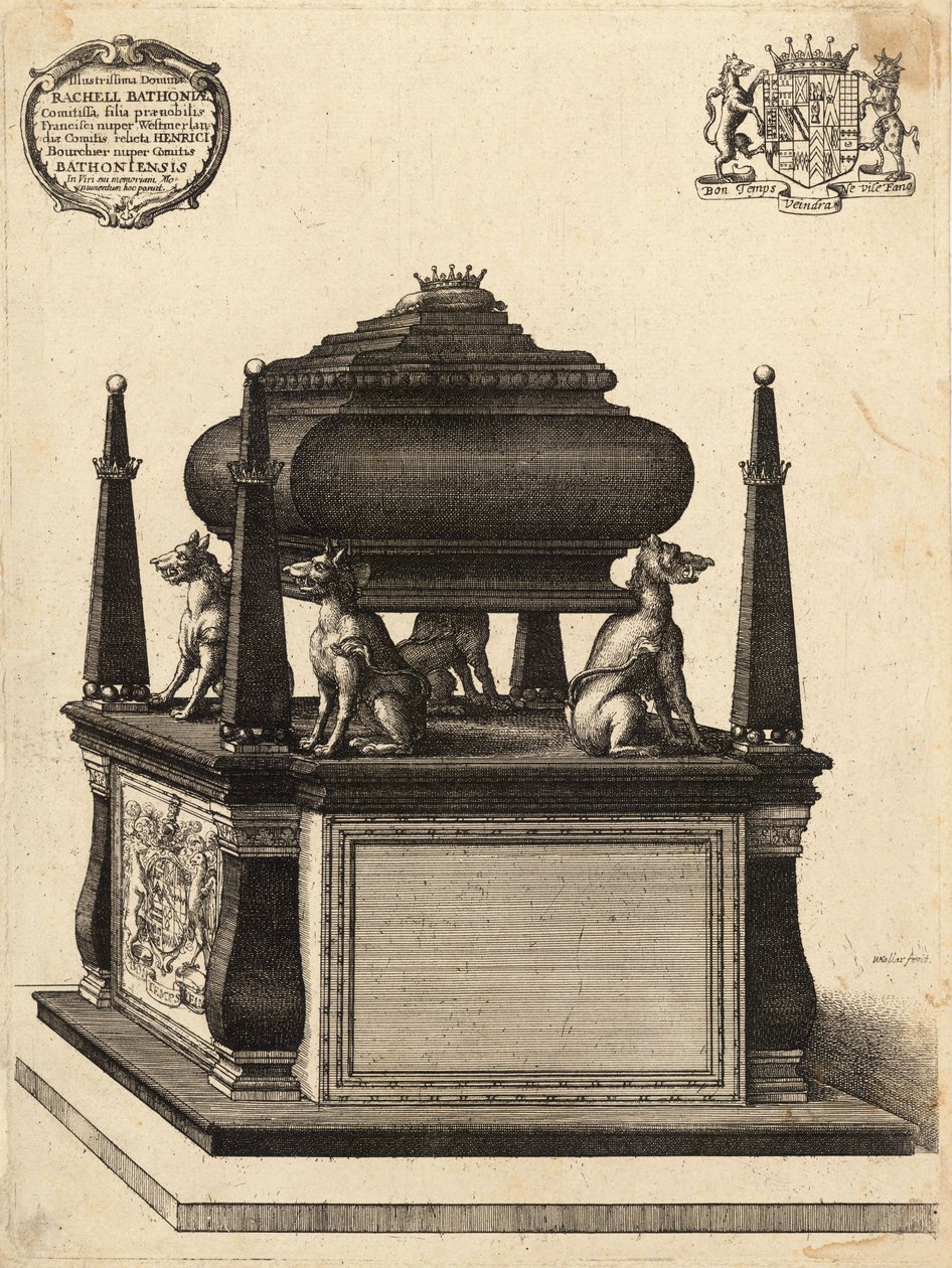 Bourchier (monument). Staat 1 door Wenceslaus Hollar