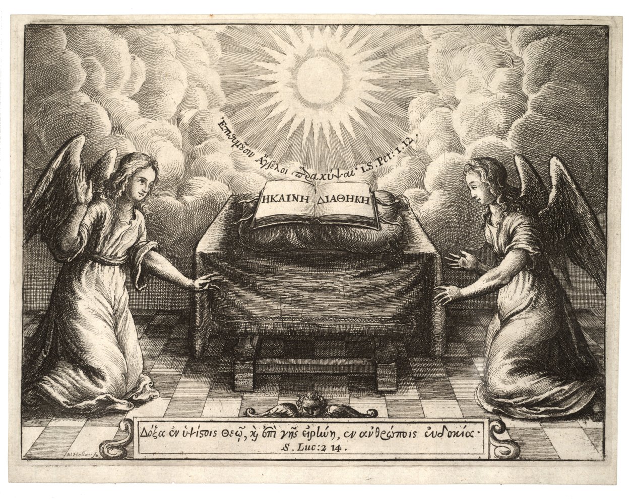 Communietafel. Staat 1 door Wenceslaus Hollar
