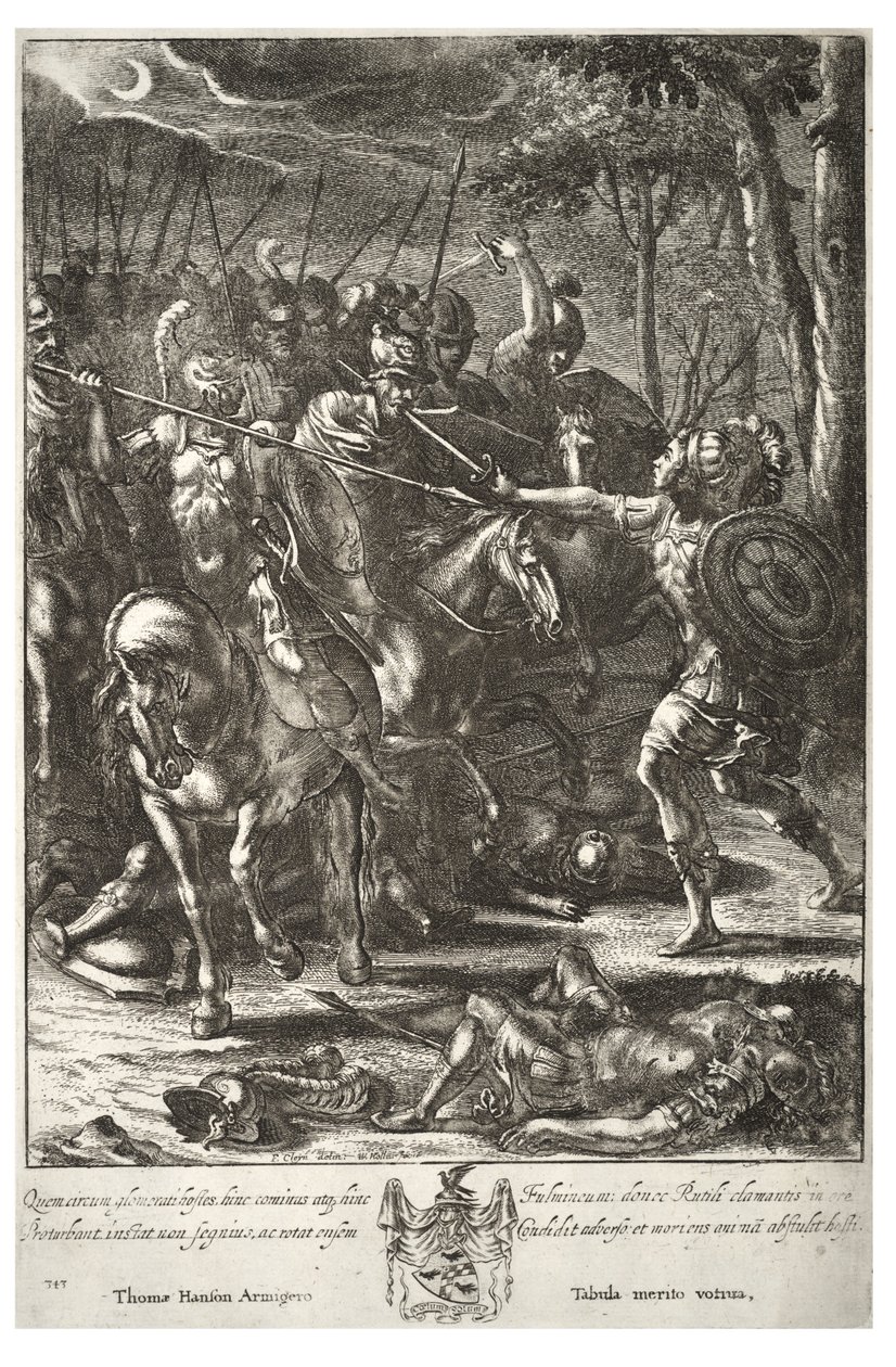 Nisus doodt Volscens. Staat 3 door Wenceslaus Hollar