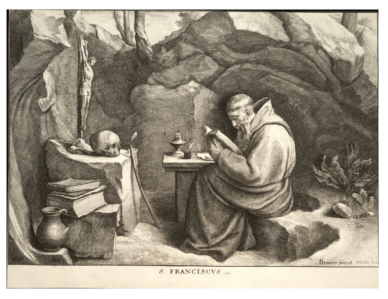 Sint Franciscus door Wenceslaus Hollar