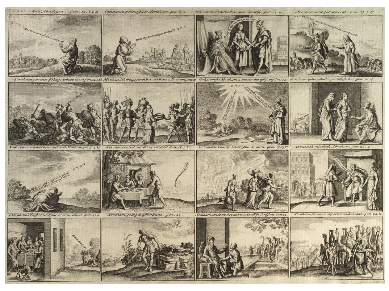 Het Verhaal van Abraham (in volledige bladvorm). Staat 3 door Wenceslaus Hollar