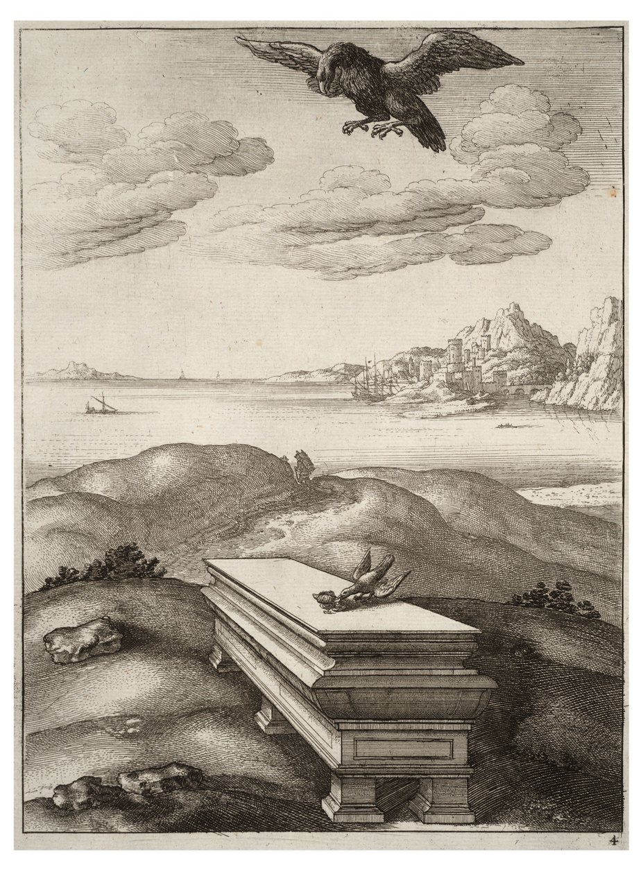 De adelaar en de kauw door Wenceslaus Hollar